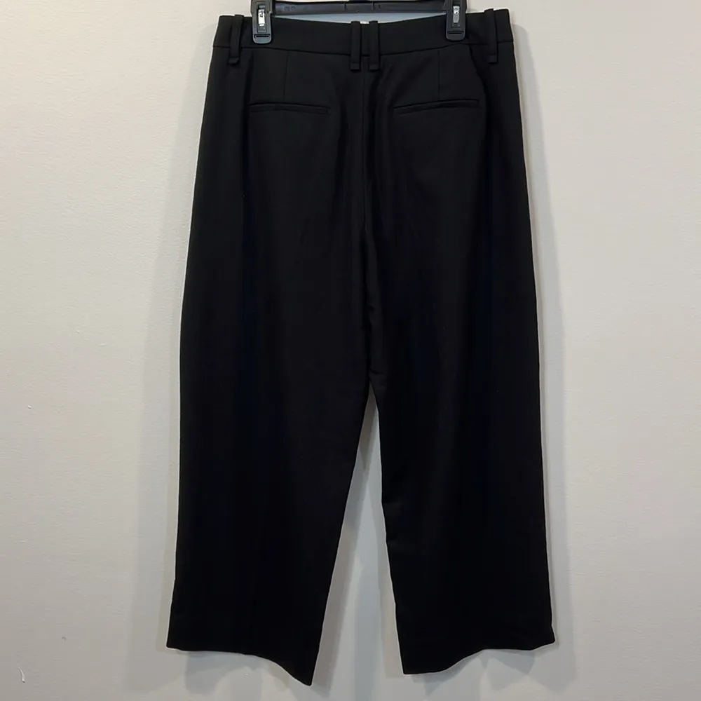 Vince Black Wool Blend Cropped Wide Leg Pants Size 12 EUC - Image 4