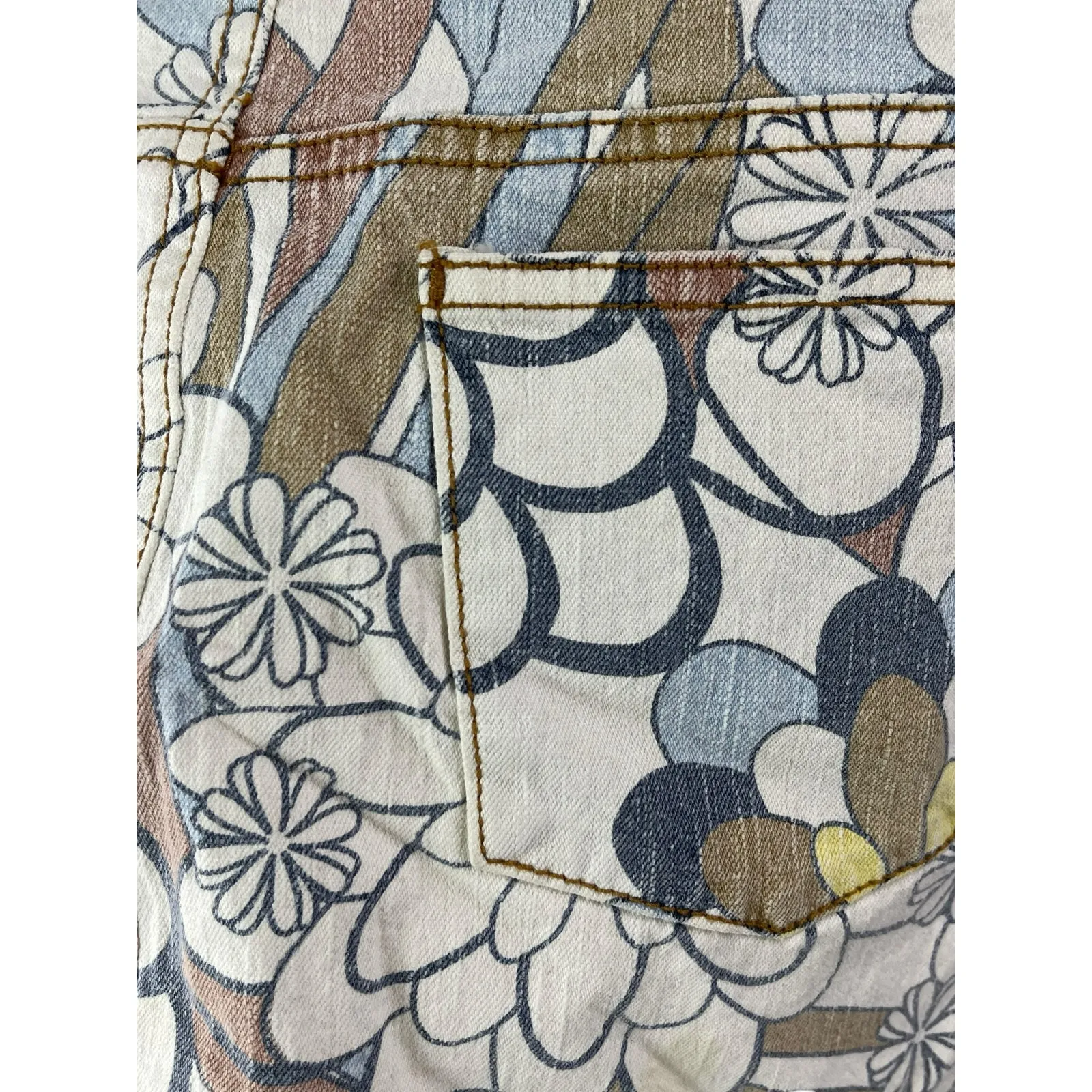 Guess Women's Multicolor Floral High Rise Zip Front Stretch Denim Mini Skirt 28 - Image 3