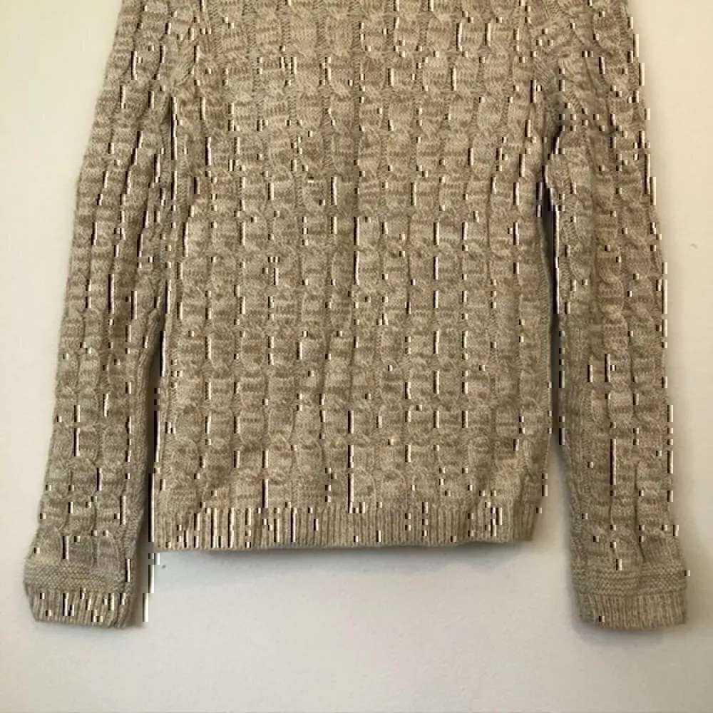 41 HAWTHORN STITCH FIX Jasilla Cardigan Oatmeal Beige Full Zip Sweater WOOL Etc Tan - Image 10