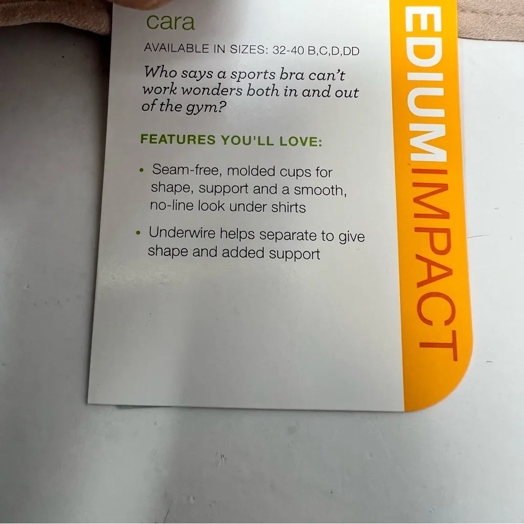 Moving Comfort Cara medium impact bra in Latte size 34C NWT - Image 8