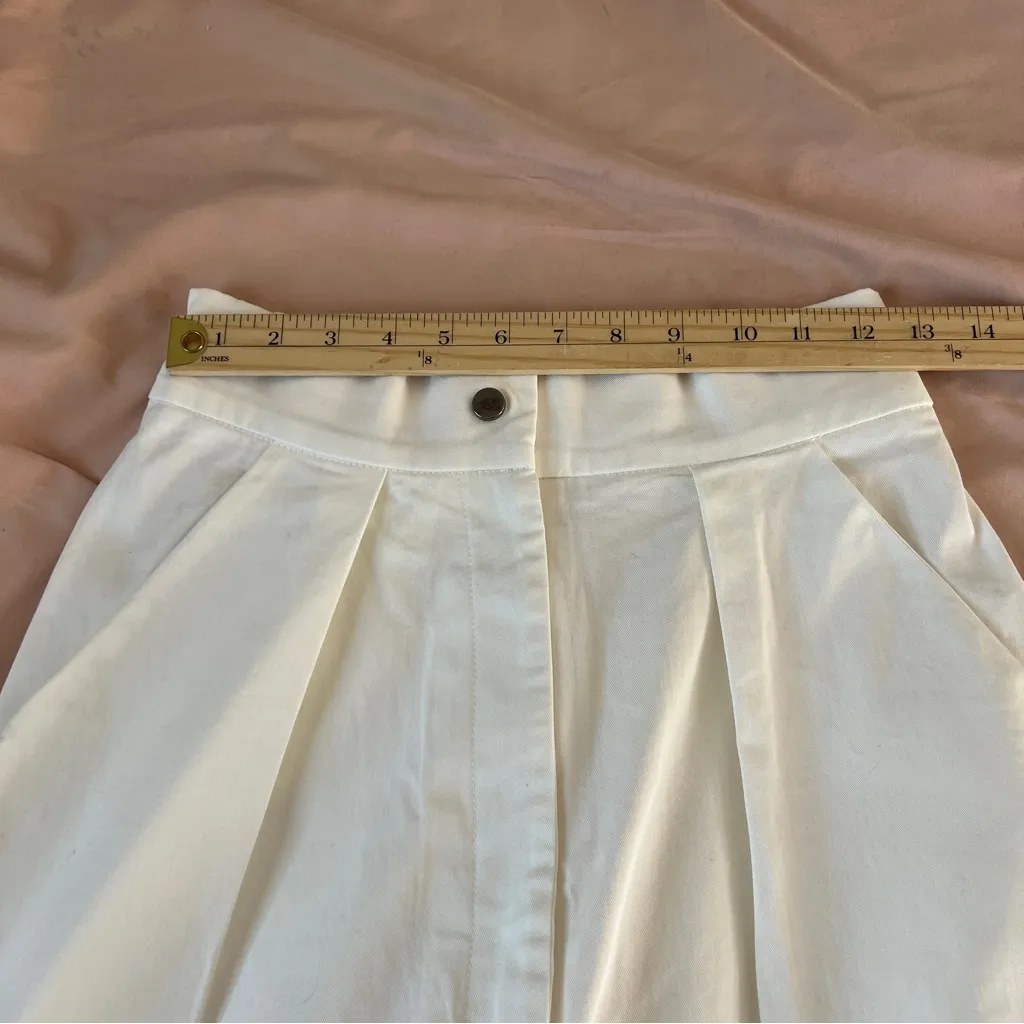 Locker Room White Drop Crotch Pleated Front With Side Pockets Cuffed Crop Size S - Image 15
