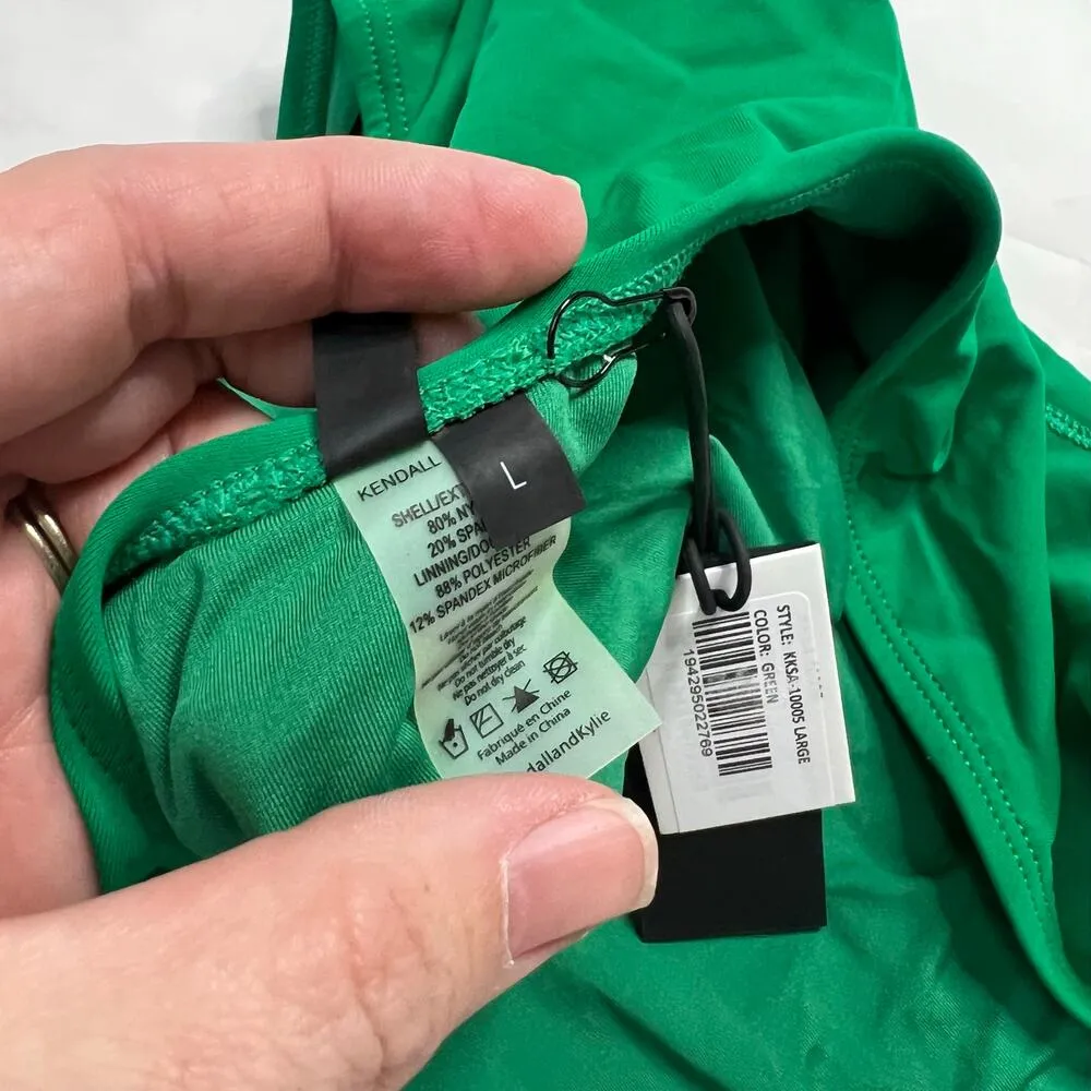 Kendall + Kylie Green Low Back One Piece Swimsuit Size Large L New Cheeky - Image 8