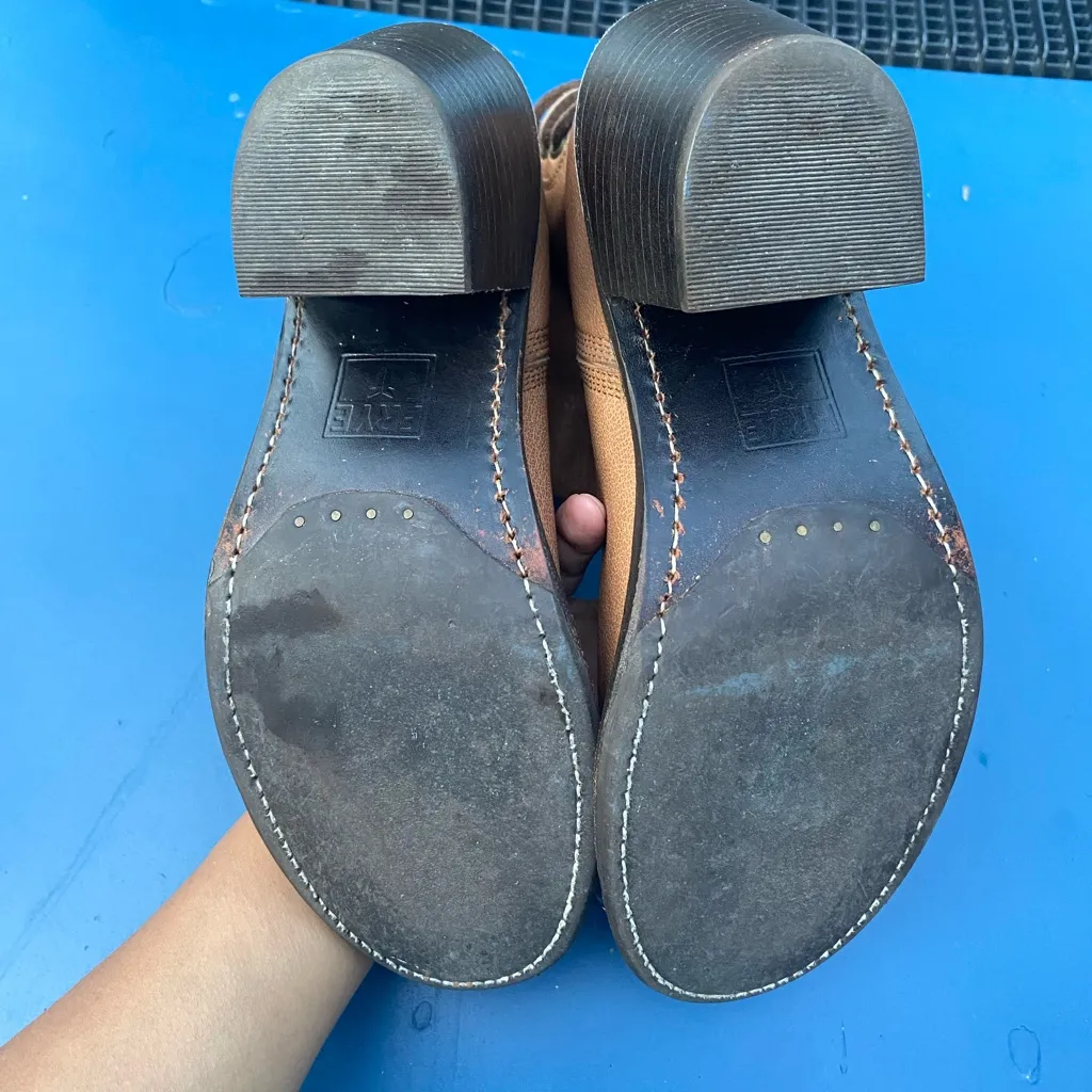 Frye Tan Leather Ankle Boots - Image 5