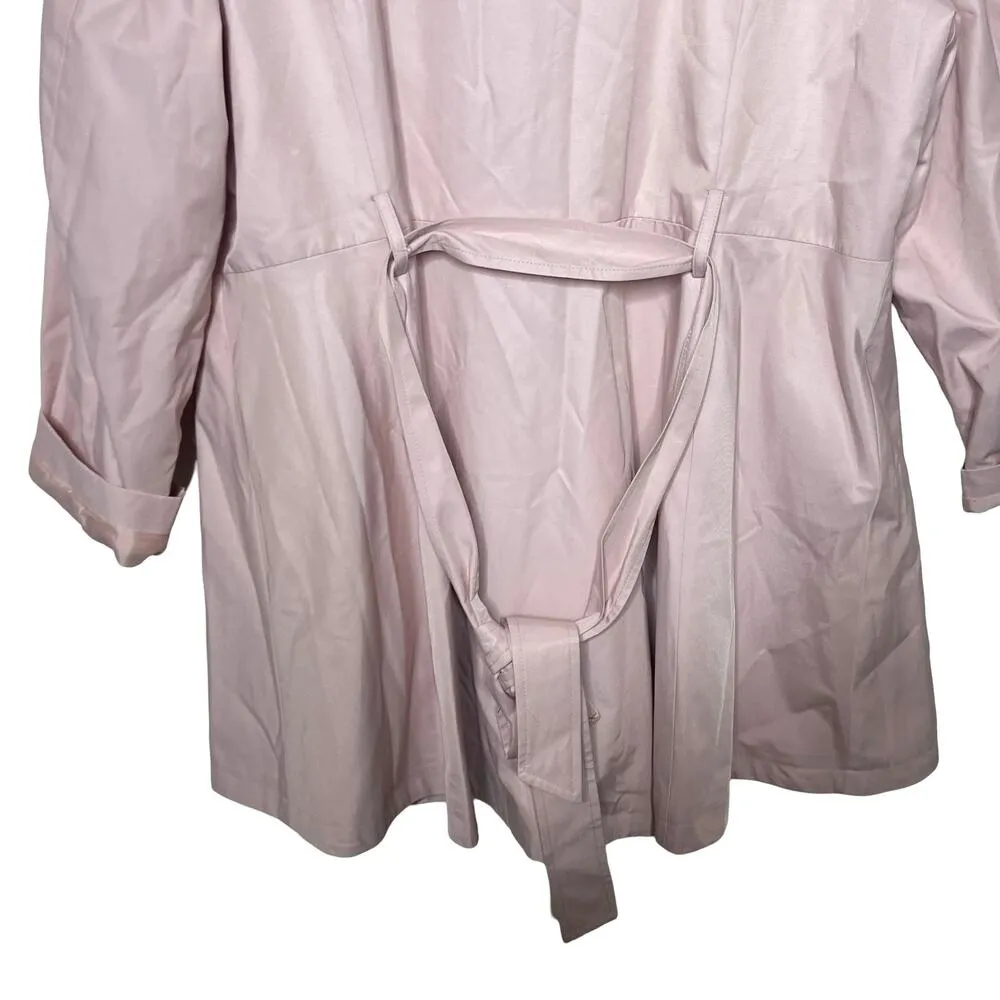 Betsy Johnson blush pink rose button trench coat sz 3X - Image 4