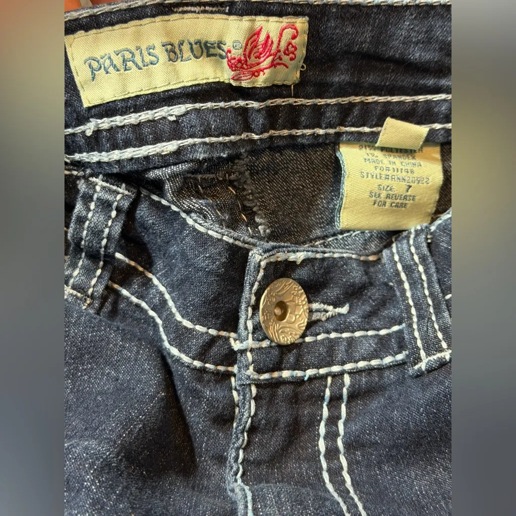 Vintage Y2K Paris Blues Jeans Womens 7 Juniors Blue Low Rise Skinny Stretch - Image 3