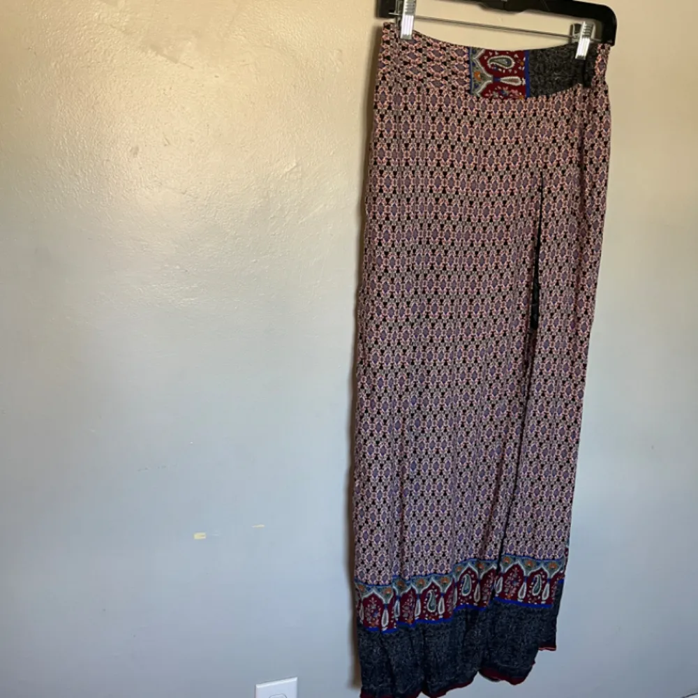 Mad Style Women's Maxi Skirt 100% Rayon Floral Geometric Pattern Blue Size L - Image 3