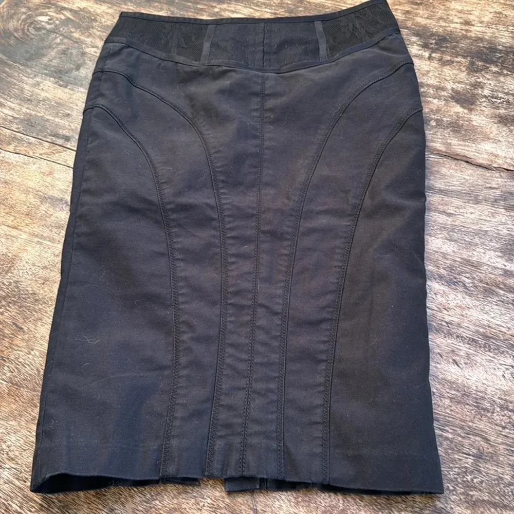 Marciano Women's pencil Skirt Stretch Black Knee Length Cotton Wide Waist Size 2 - Image 4