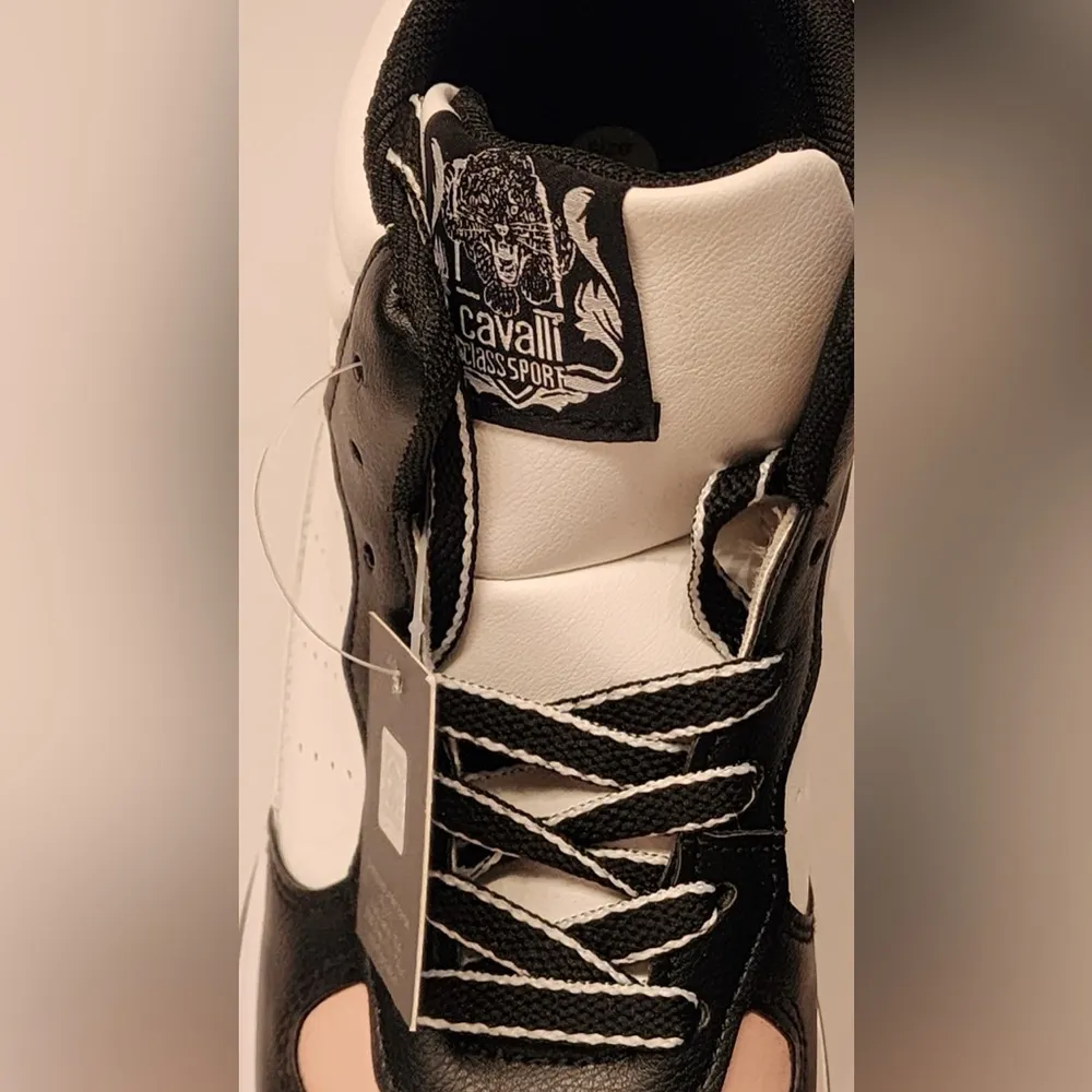 CAVALLI CLASS PANTOFI SPORT WHITE PINK Black and Silver Women’s Size 7 - Image 9