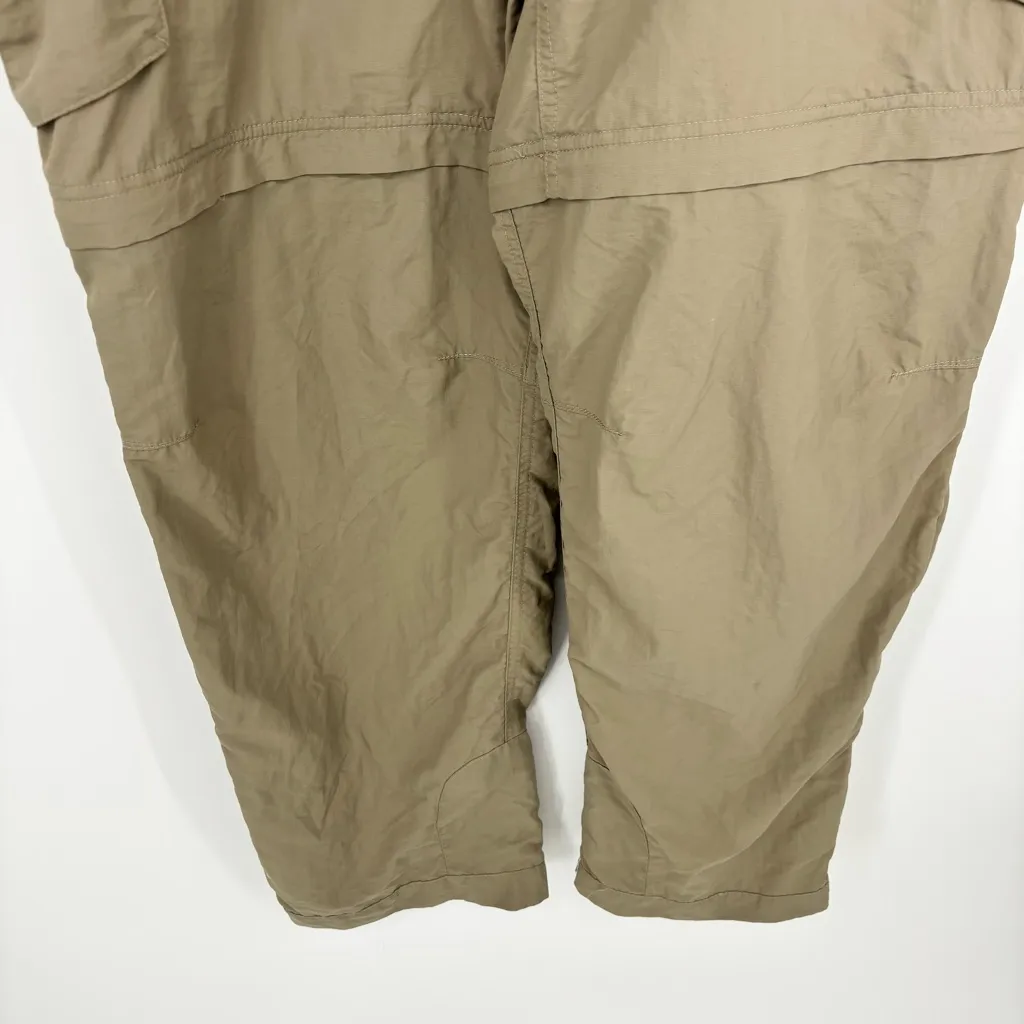REI Convertible Hiking Pants Zip Off Size 14 Petite Khaki Tan - Image 2