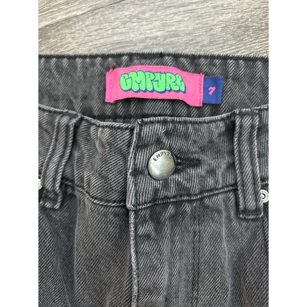 Vintage Empyre Cargo Straight Leg Jeans Size 7 Gray Wash Y2K - Image 3