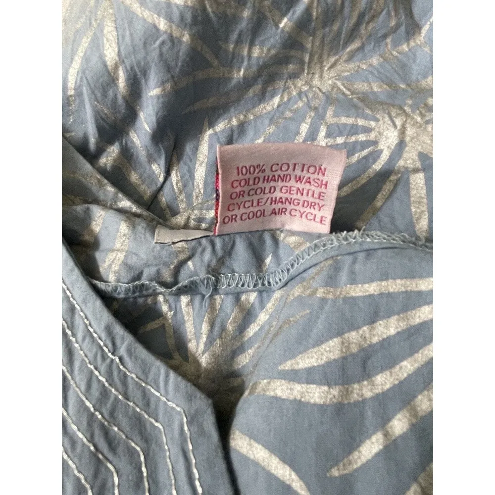 Gretchen Scott Size XS Blue Silver Starburst Print Sleeveless Shift Dress Pocket - Image 7