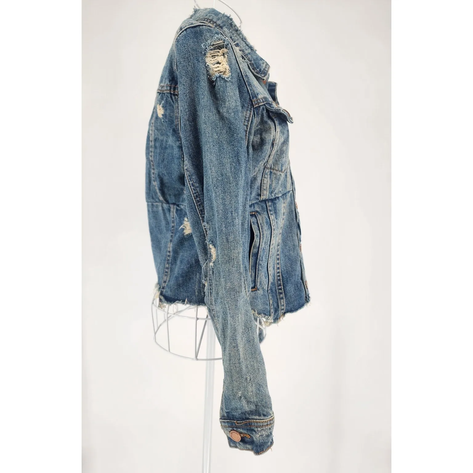 Blank NYC Distressed Denim Jacket - Women's Size XS - Image 8