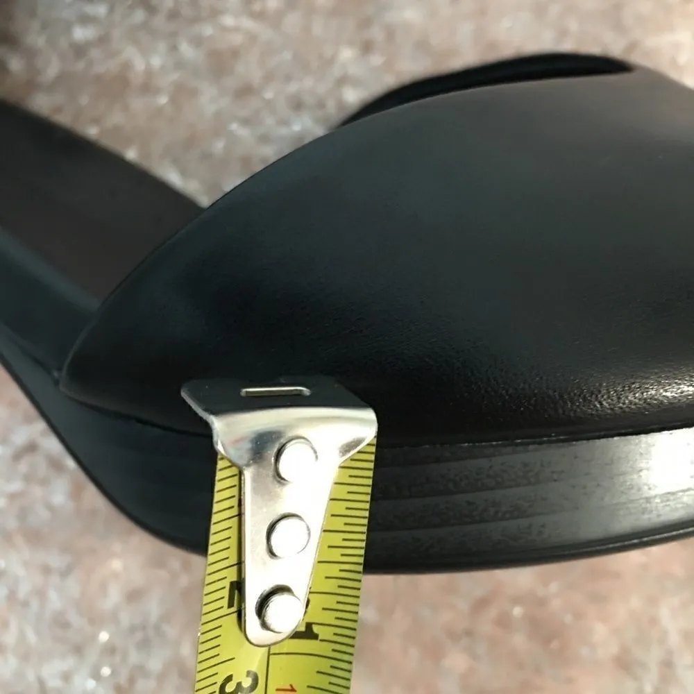 Leather oversized buckle strap peep toe heels! EXTREME COMFORT - Image 7