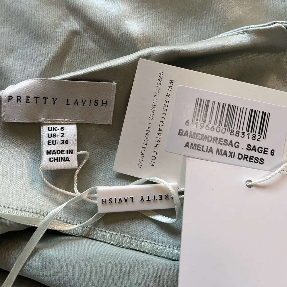 Amelia Ruched Maxi Bridesmaid Dress Green Size 2 - Image 6