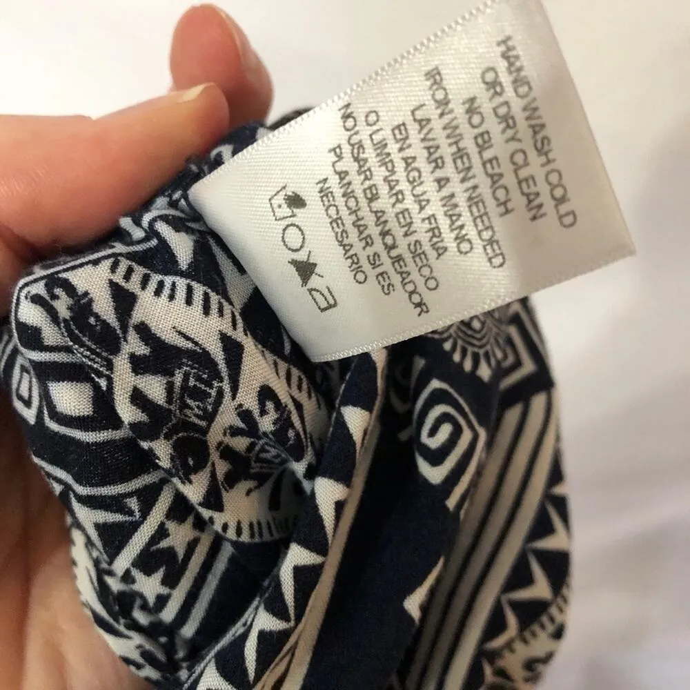 Love Culture Navy Blue & White Printed Jumpsuit Womens S Beachy Summer Casual - Image 5