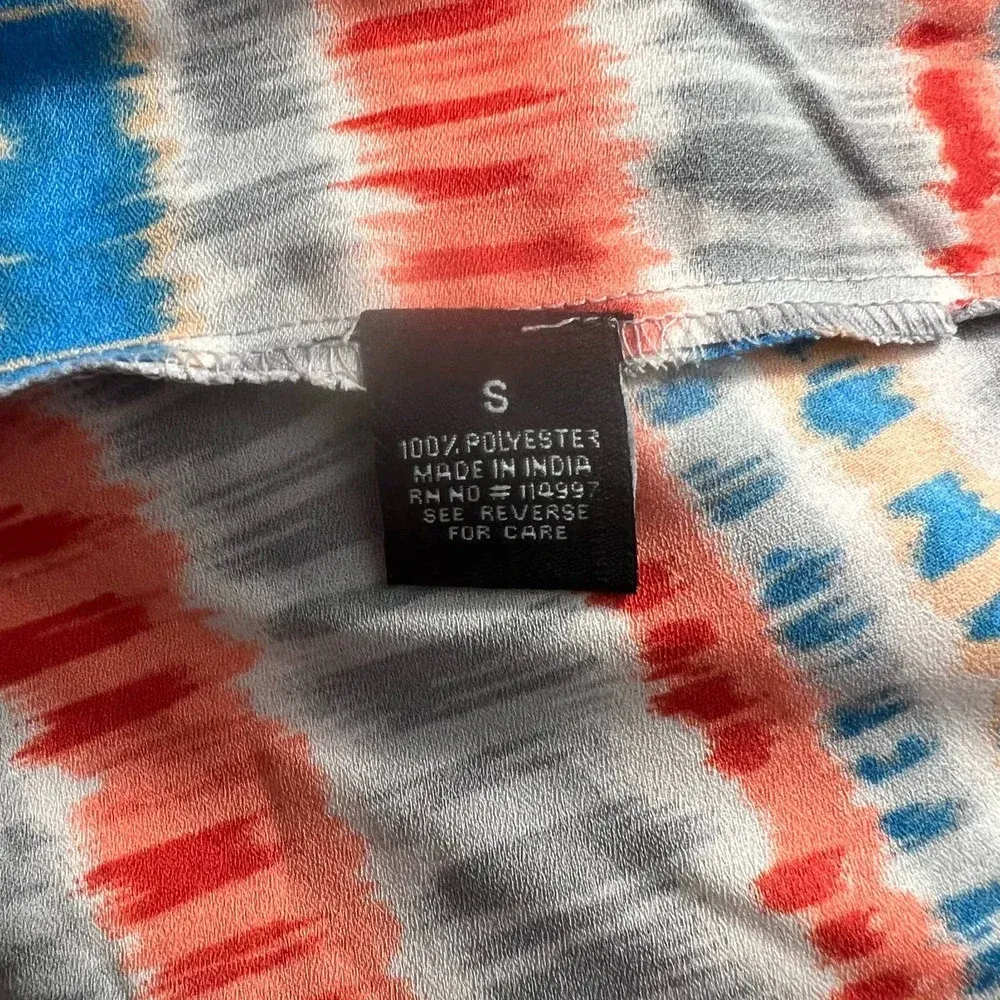 Tolani Miri Tiered Wrap‎ Maxi Skirt in Red Orange Blue Size US Small - Image 11