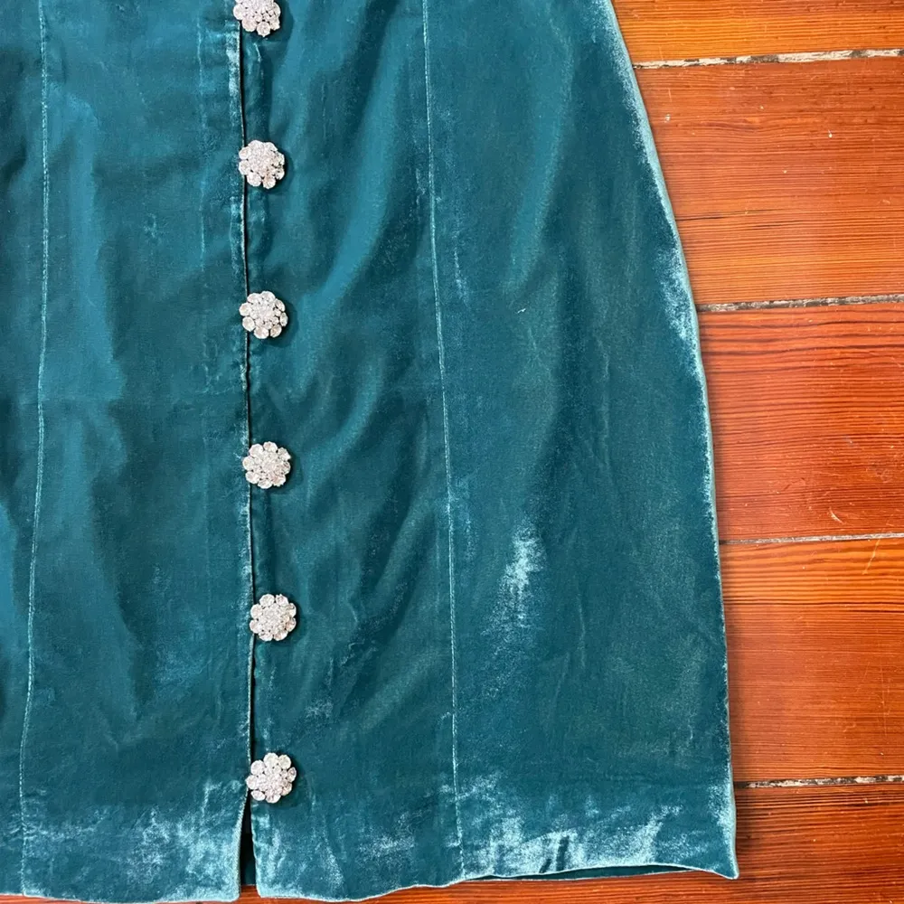 NWT J. Crew Collection Green Velvet Jeweled Button Front Mini Dress - Sz 6 - Image 13