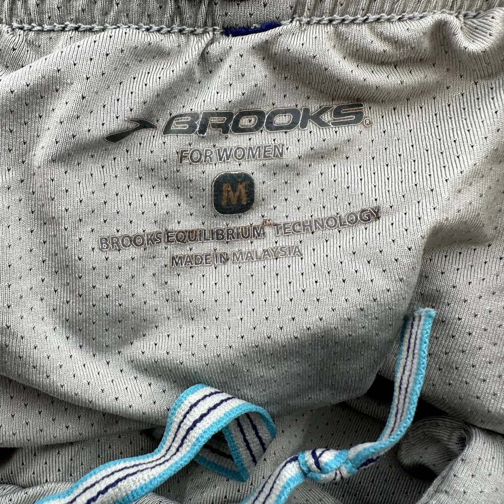 Brooks  Running Short Pull On Stretch Drawstring Pockets Athletic Blue Medium - Image 2