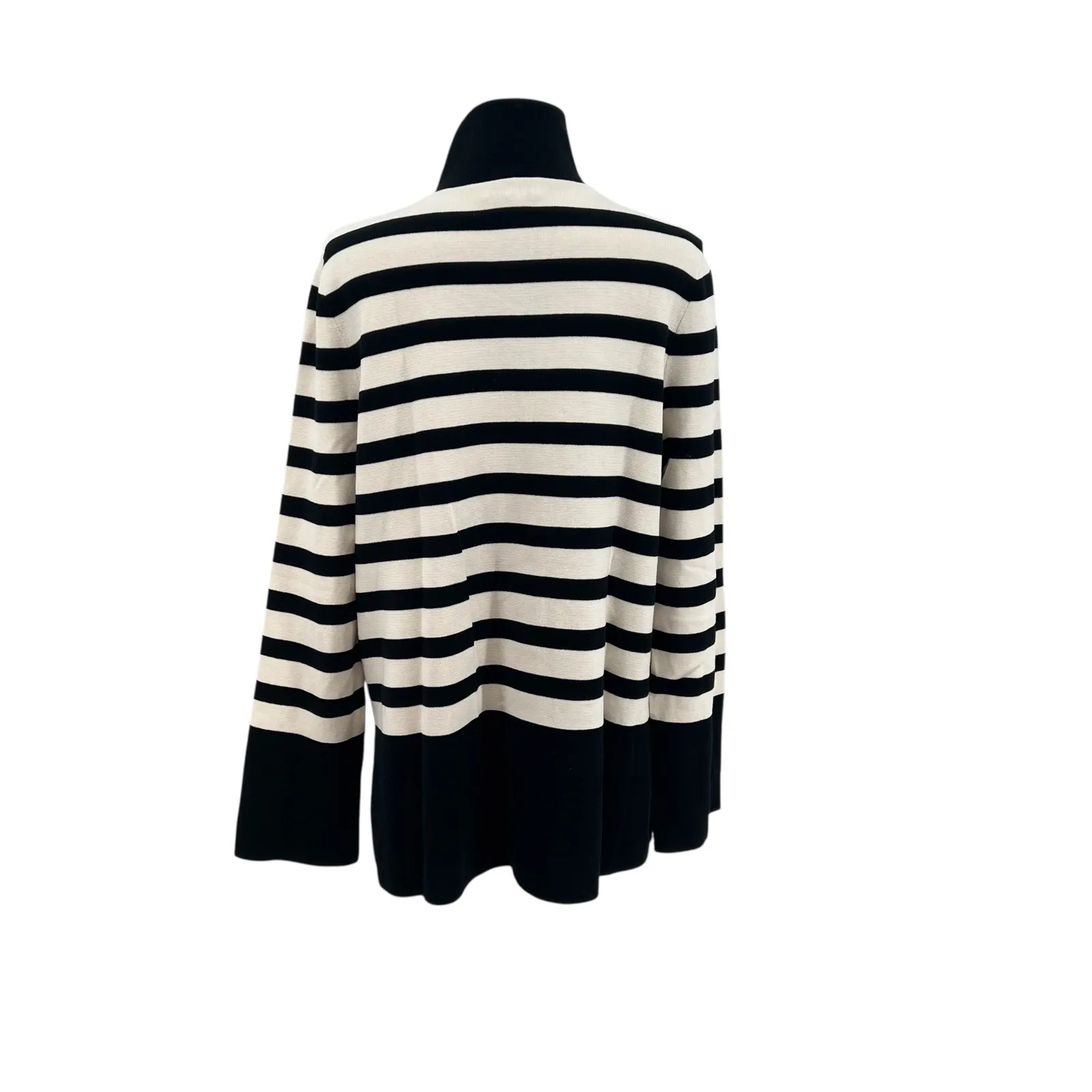 COS A-Line Roll Neck Top Sweater Striped Black Cream Size‎ Small - Image 10