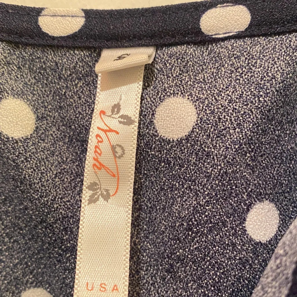 Navy Polka Dot Mini Dress Black - Image 2