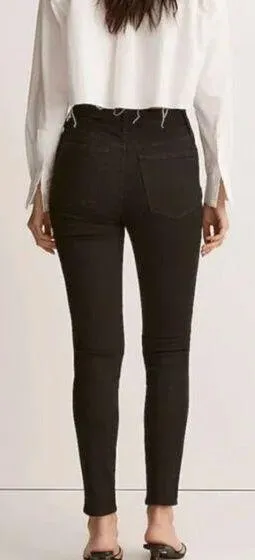 Madewell‎ 10" High-Rise Skinny Jeans in black frost wash, 28 - Image 2