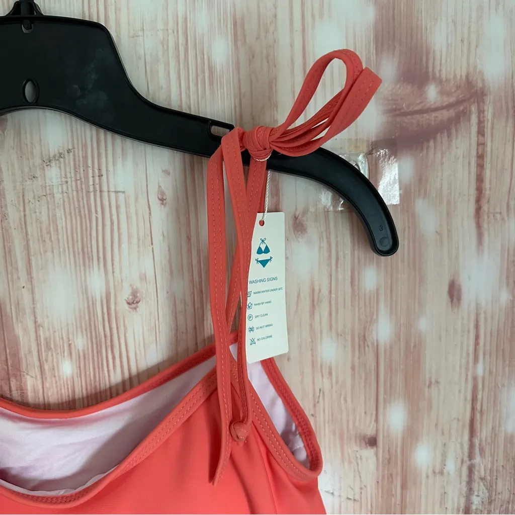 Beachsissi Coral Tie Shoulder Swing Tankini Top - Image 6