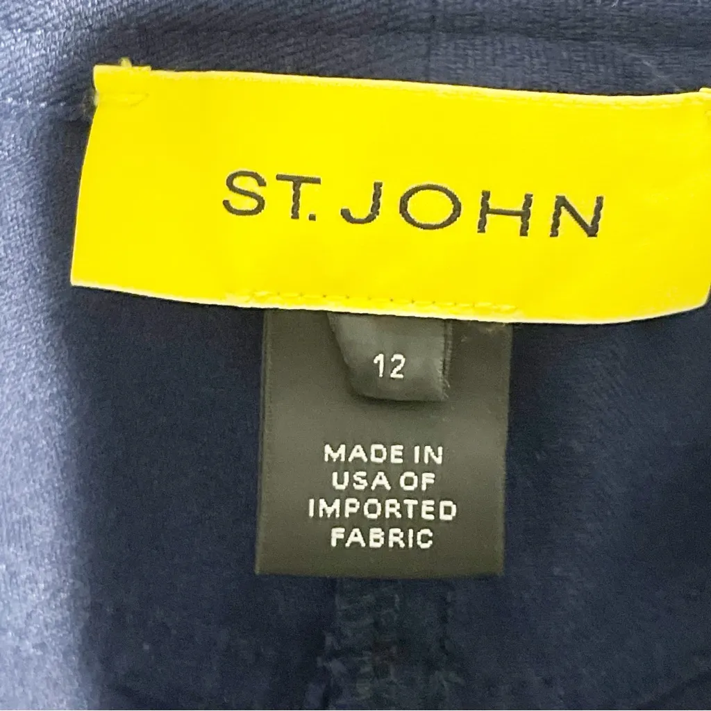 St. John Size 12‎  Demin Jeans Navy Blue High Rise Straight Leg Denim - Image 4