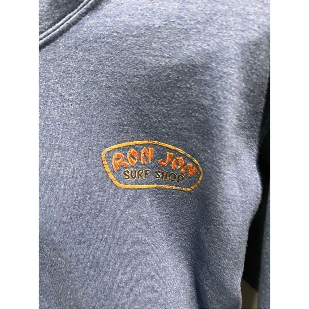 Vintage Ron Jon Surf Shop Small Hoodie Blue Life in the Slow Lane Beach - Image 4