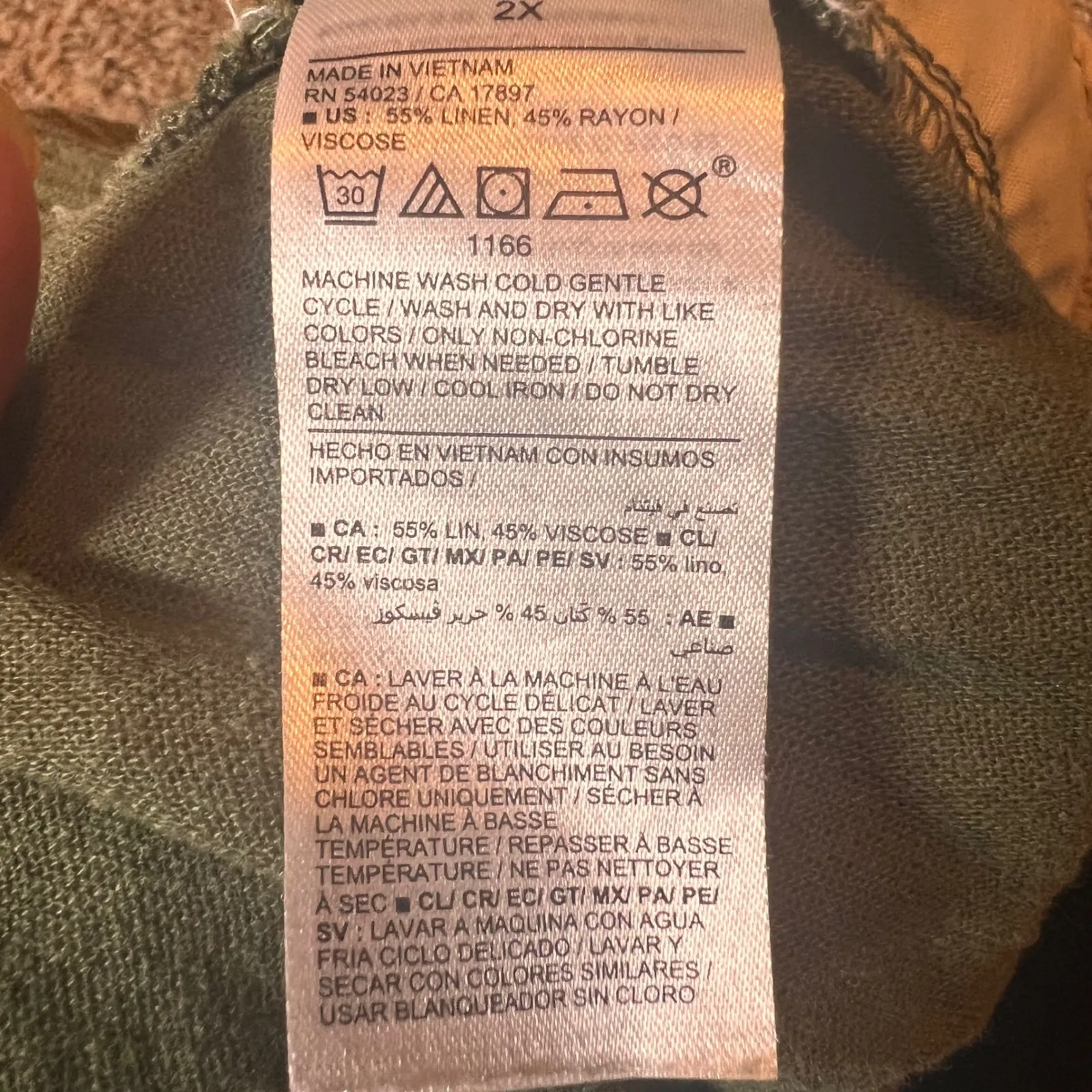 Old Navy Linen Blend Shorts Comfort Waistband Casual Olive Green‎ 2X - Image 3