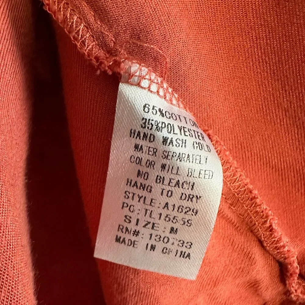 Umgee Rust Orange Lace Babydoll Top Dress Peasant Crochet Cottage Boho Sheer - Image 5