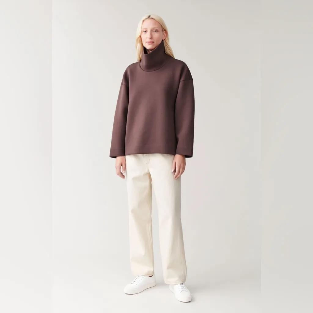 COS Purple Roll Neck Scuba Top Sweater Size XS - Image 9