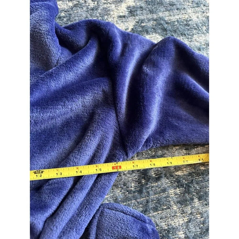 Carole Hochman Women’s Small Soft Plush Deep Blue Textured Long Wrap Robe Cozy - Image 5