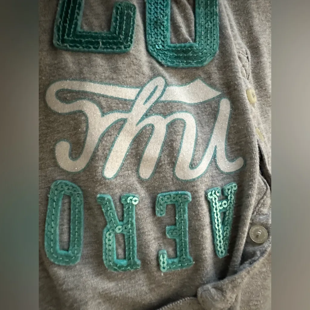 AEROPOSTALE Womens 1987 New York Polo Shirt Gray Size L - Image 9