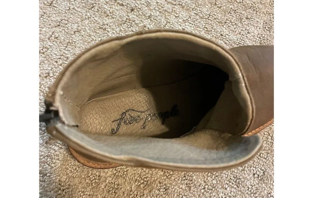 Free People Brown Leather Chelsea Ankle Booties 38 - Image 7