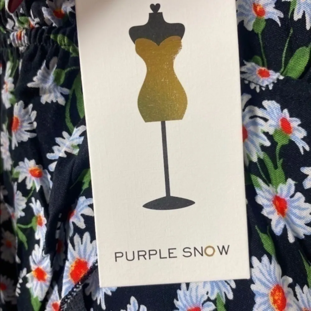 Purple snow flower pattern dress - Image 4