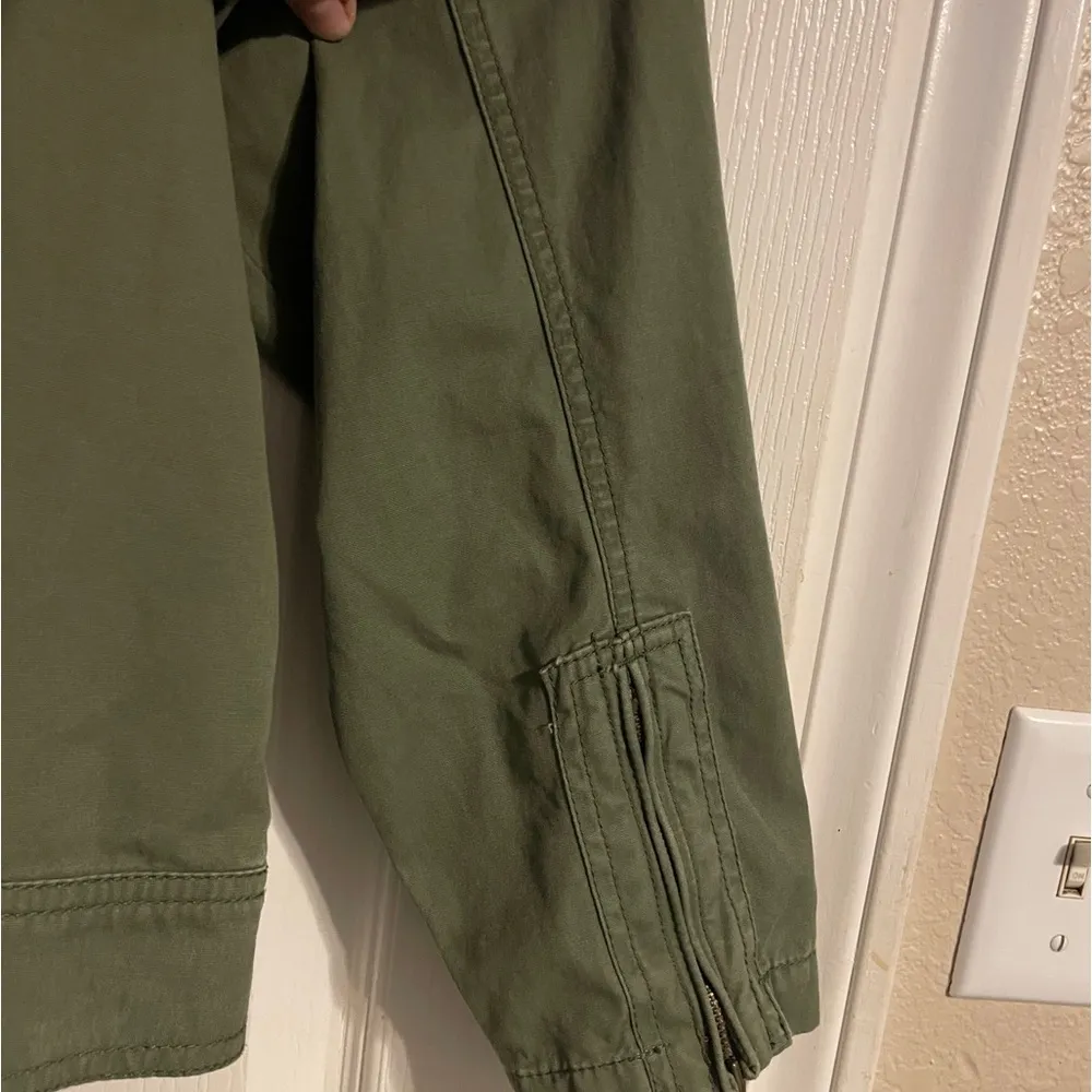 Eddie Bauer Women’s Military Forest Green Moto Jacket Size XXL Y2K 100% Cotton - Image 7