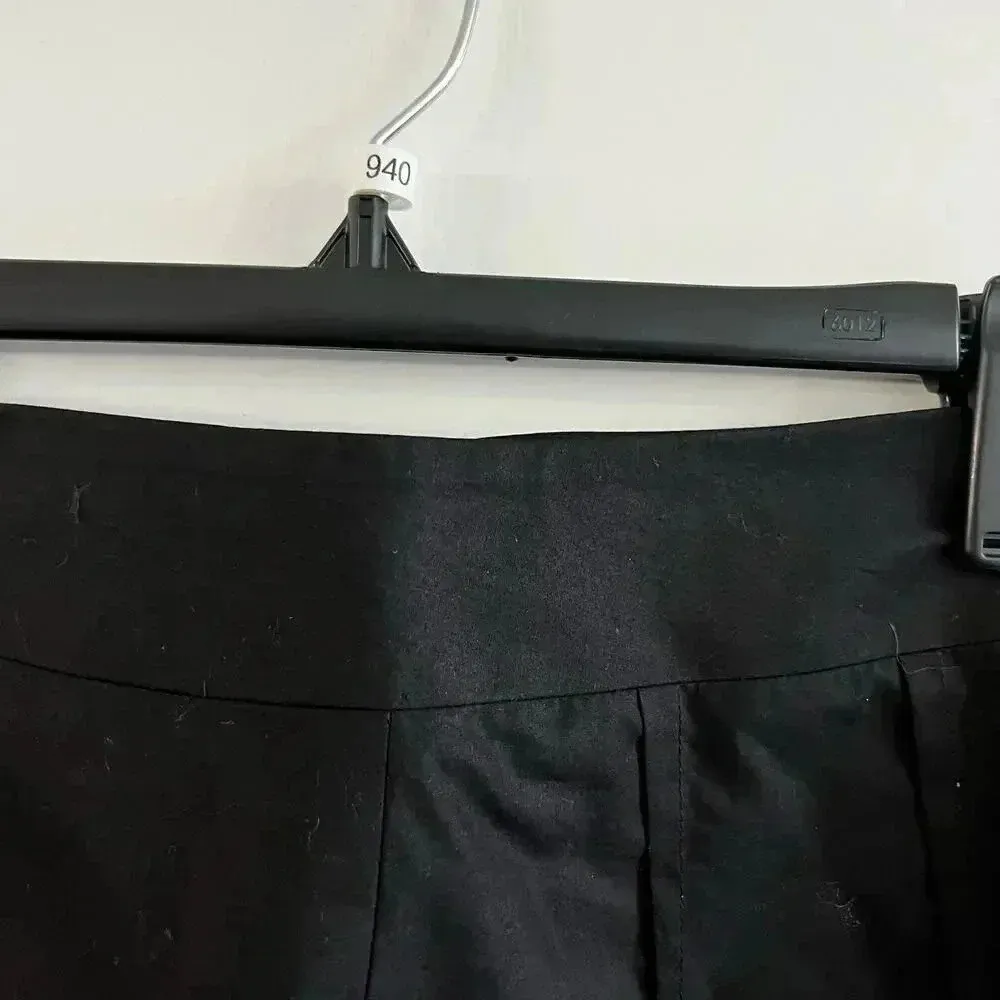 854 Jenni Kayne Black Cotton Pencil Skirt Beige Abstract Stripes Lined Midi - Image 5