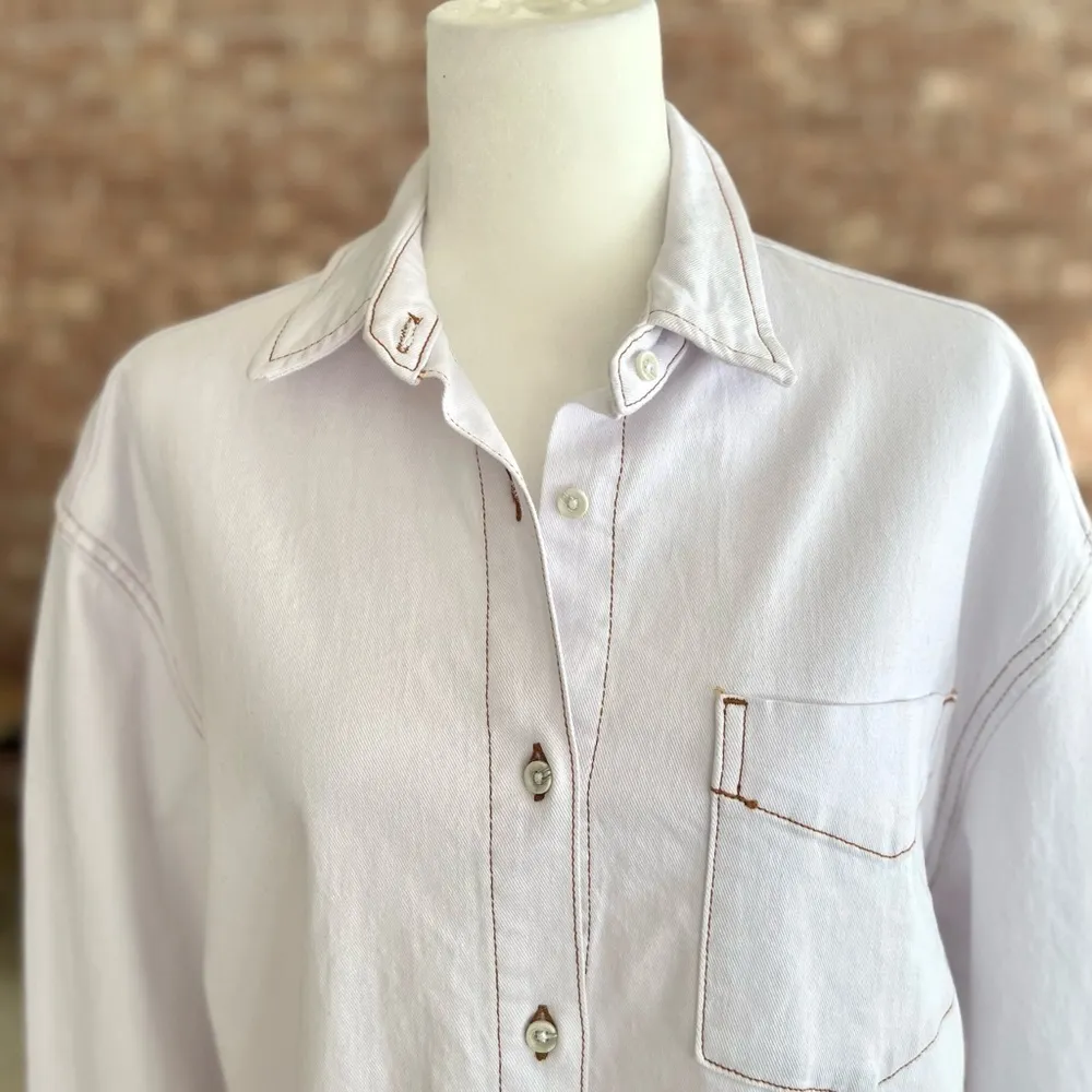 WeWoreWhat Oversized Women’s White Boyfriend Shirt XS/S - Image 4