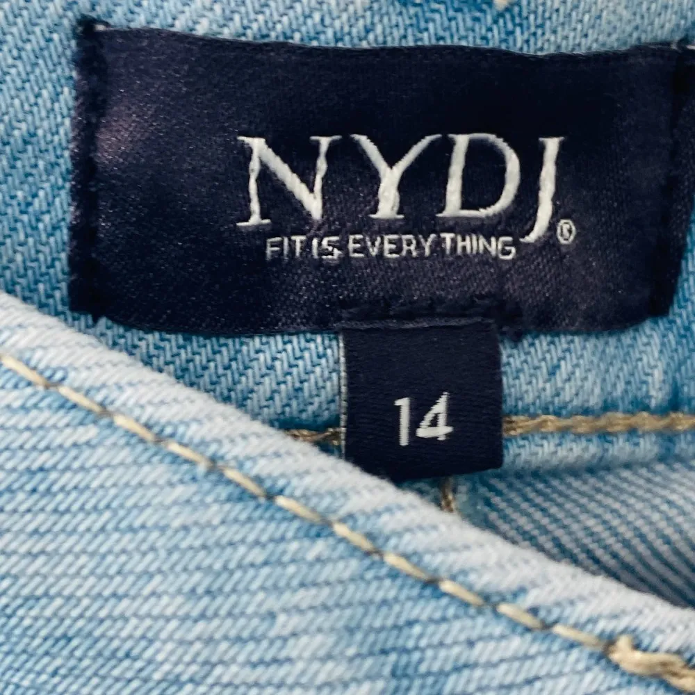 NYDJ Aline Dunes Light Blue Raw Hem Ankle Skinny Jeans Size 14 NWT Slimming - Image 5