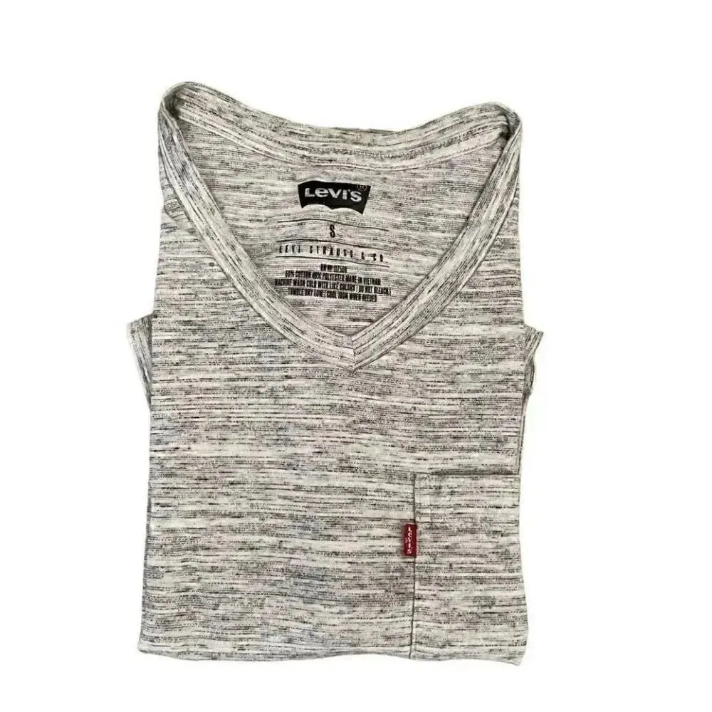 2 for $30 Levi’s V-Neck Gray Athletic Short Sleeves Men T-Shirt SZ S #1076 - Image 5