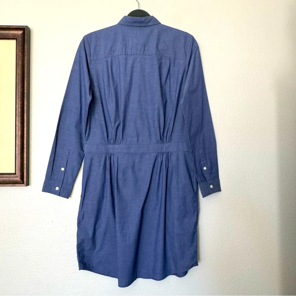 Banana Republic Long Sleeve Lightweight Blue Shirt Dress Size 6 - Image 9