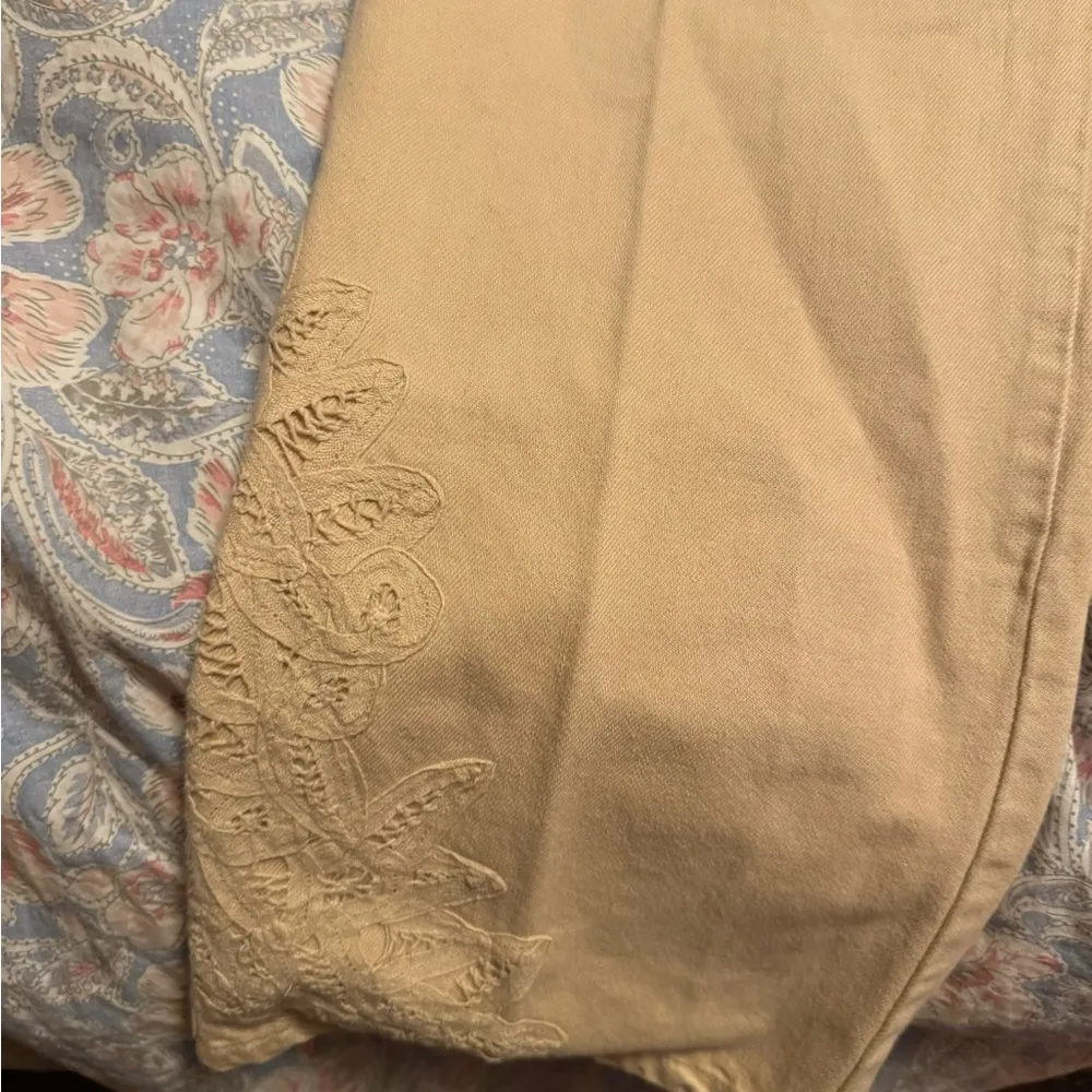 Vintage Lauren Jeans co  Polo NWOT Jeans Beige Embroided Pant Sz 14P - Image 3