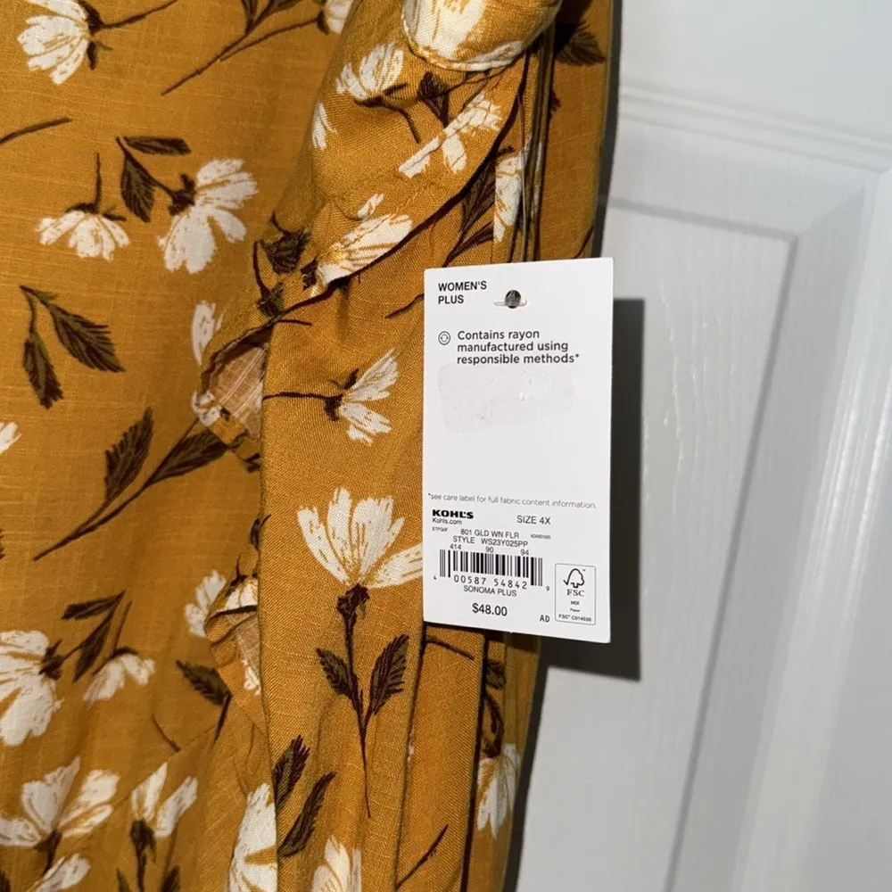 Sonoma womens Wrap Ruffle Maxi/Midi Hi-Low floral Skirt 4X NWT - Image 5