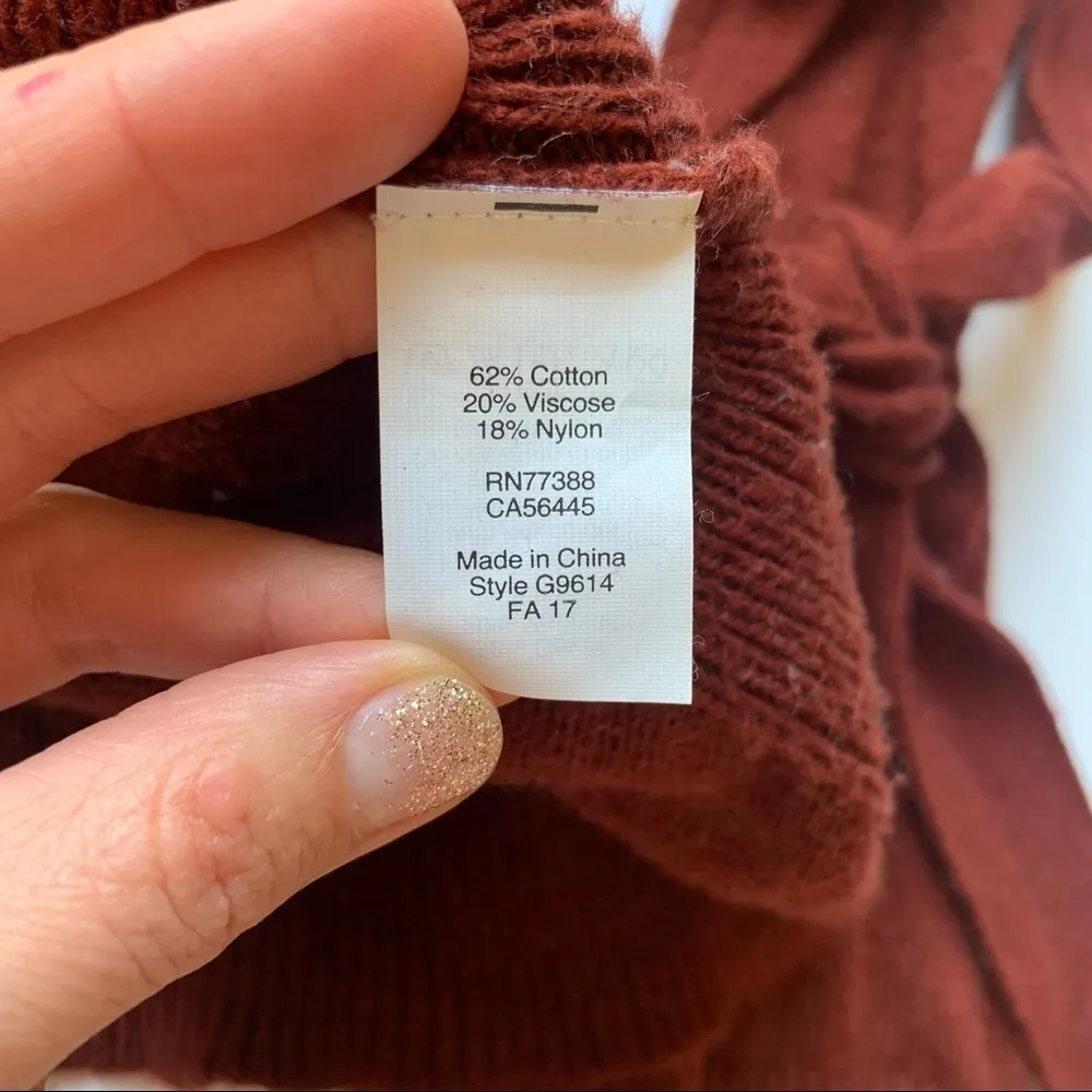 Madewell Tie-Cuff Pullover Sweater In Rust Red - Image 7