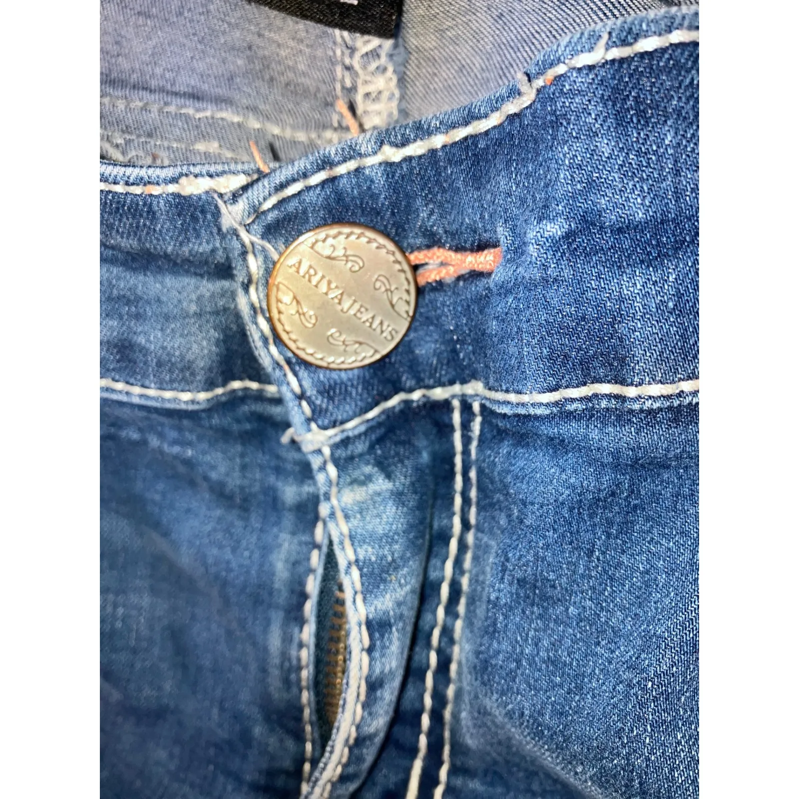 Ariya Jeans Women Junior 11 12 Bootcut Flare Low Rise Embellished Stone Wash Y2K - Image 7