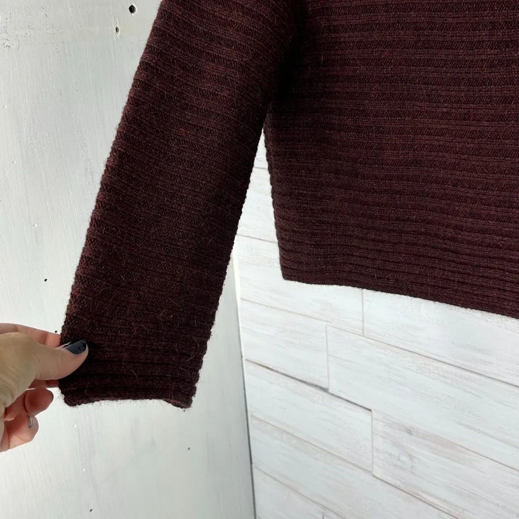 Magaschoni Womens Brown Sweater Wrap Crossover Front Shoulder Button Size Small - Image 6