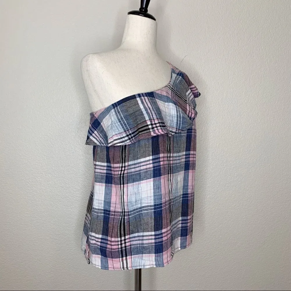 NWOT Anthropologie Cloth & Stone Linen Cotton Blend One Shoulder Top - Image 6