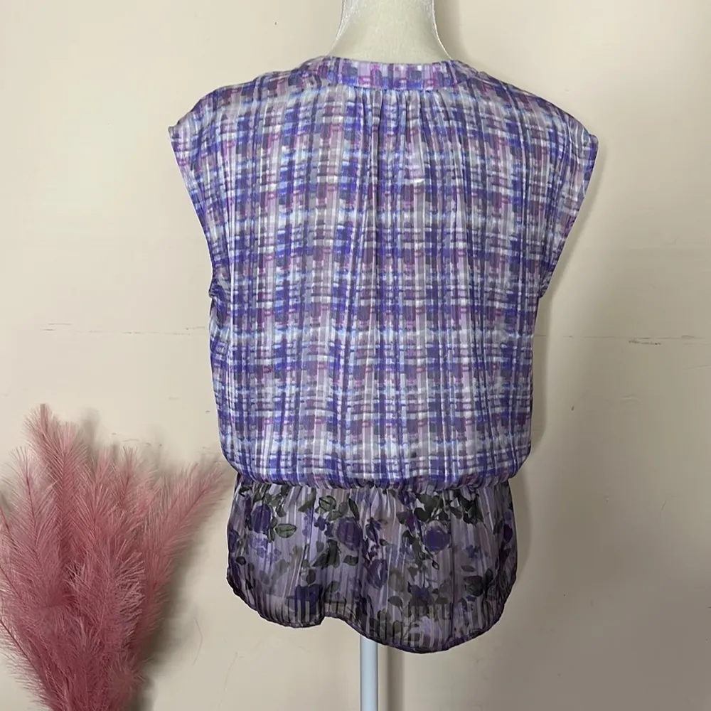 Cabi • Eva peplum plaid floral top - Image 83