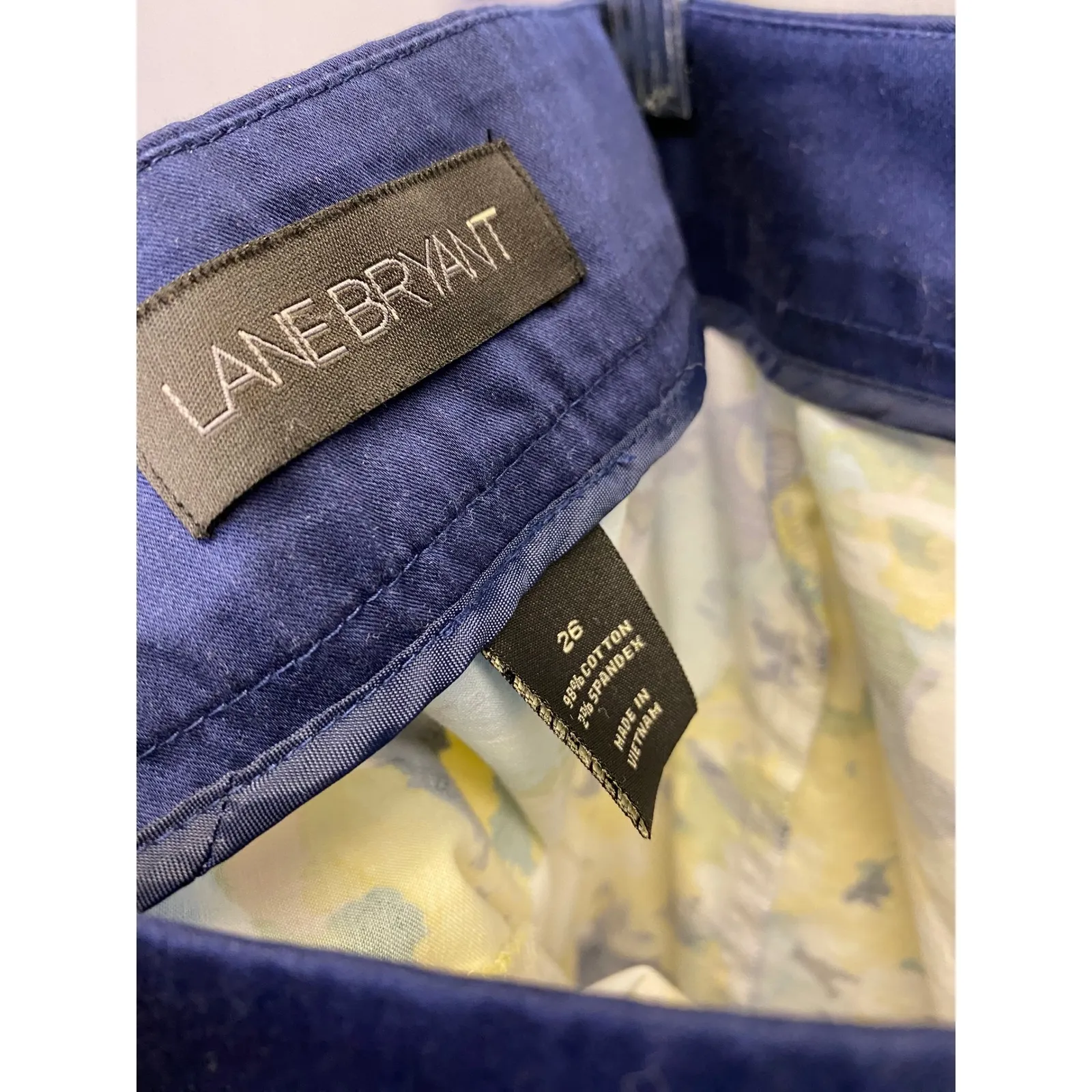 Lane Bryant Floral Skirt Size 26 Blue Yellow White Cotton Blend - Image 3