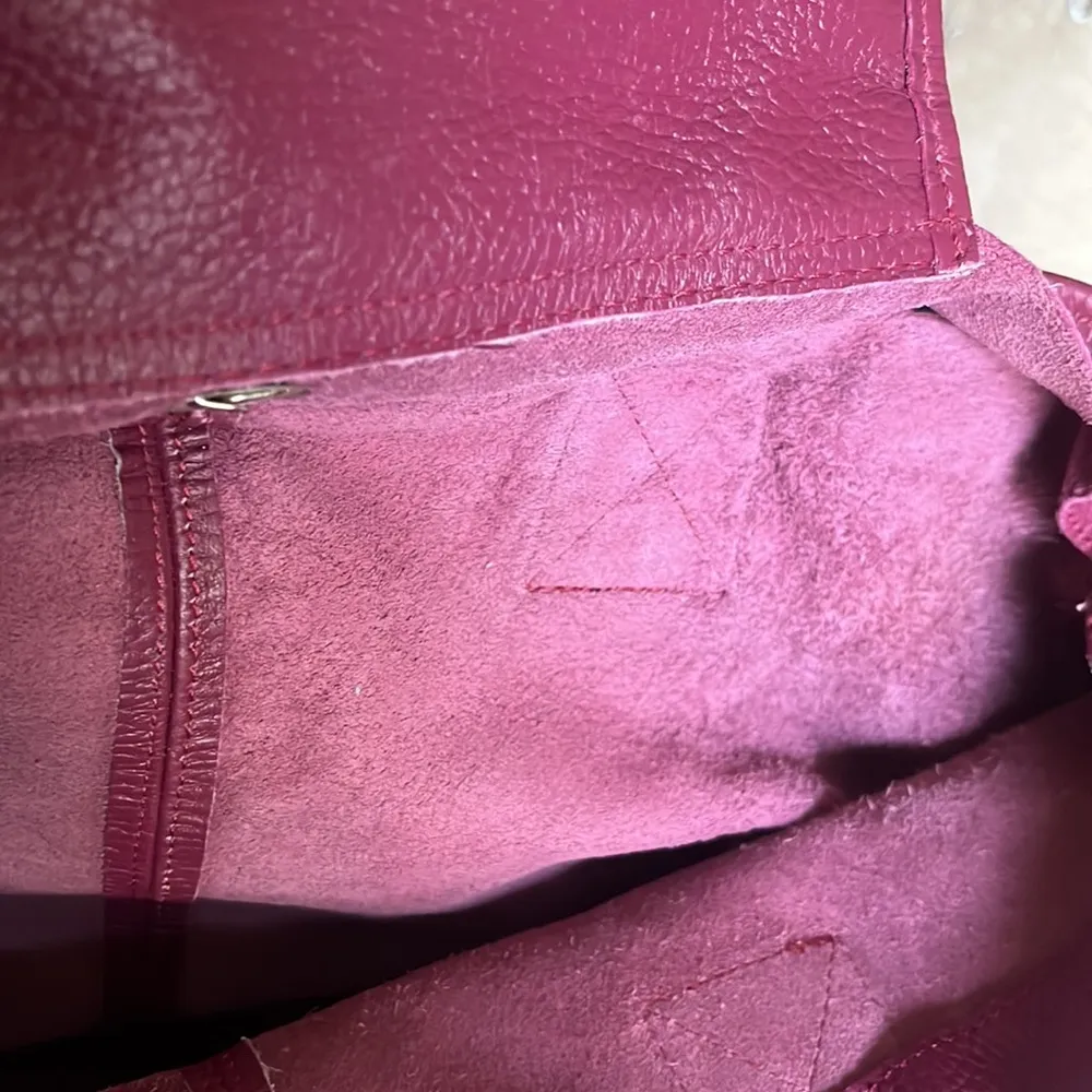 Crate&Barrel genuine leather berry tote - Image 5